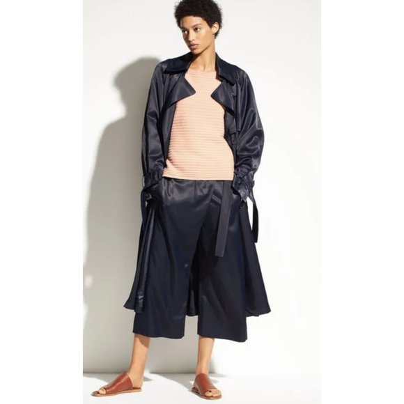 Vince Belted Cross-Over Culotte Crop Wide Leg Pant - Picture 2 of 12